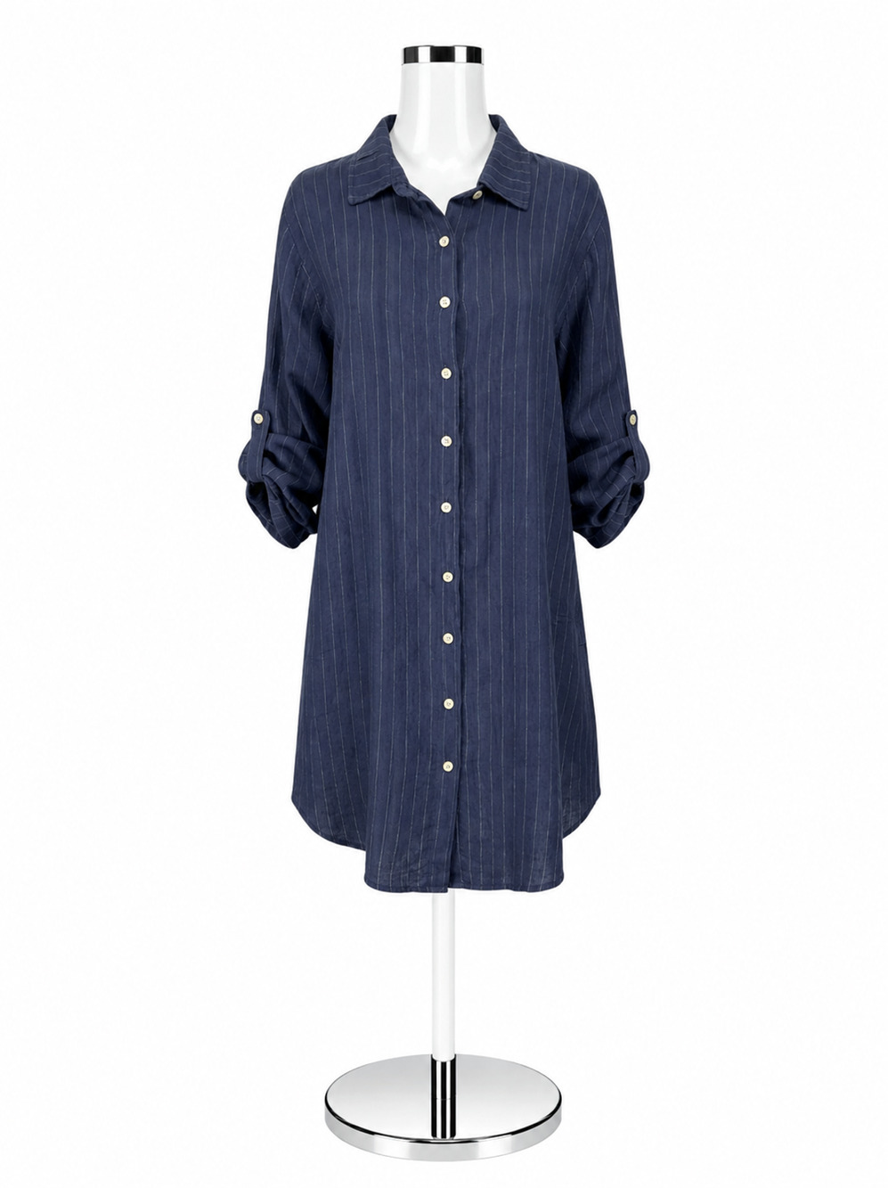 Milio Milano Size Small Navy Pinstripe Pre-Owned Ladies Dress